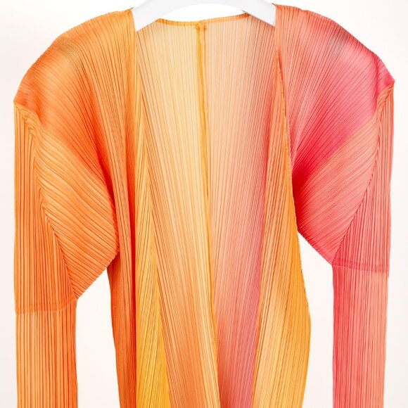 Pleats Please Issey Miyake Archival Citrus Colour Gradient Jacket, Size XL - Picture 3 of 9